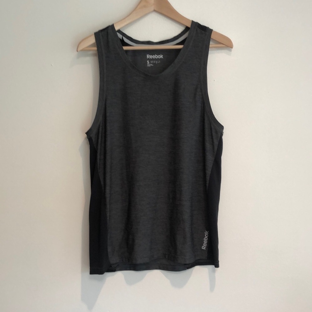 REEBOK Activewear tank top grey and black small